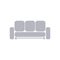 Sofa minimalism gray. polish 2d flat vector