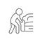 Sofa moving line outline icon