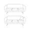 Sofa outline icon. Couch with pillow symbol. Living room furniture. Vector illustration