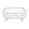 Sofa outline icon. Couch silhouette. Furniture for living room. Vector illustration. sofa vector sketch illustration