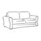 Sofa outline icon. Couch silhouette. Furniture for living room. Vector illustration. sofa vector sketch illustration