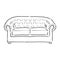 Sofa outline icon. Couch silhouette. Furniture for living room. Vector illustration. sofa vector sketch illustration