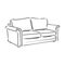 Sofa outline icon. Couch silhouette. Furniture for living room. Vector illustration. sofa vector sketch illustration