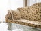 Sofa with pillows with floral fabric classic style