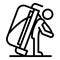 Sofa relocation icon, outline style