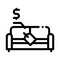 Sofa selling icon vector outline illustration