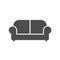 sofa silhouette vector icon isolated on white background.