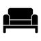 Sofa solid icon. Couch vector illustration isolated on white. Living room furniture glyph style design, designed for web