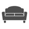 Sofa solid icon, Furniture concept, couch sign on white background, divan for living room icon in glyph style for mobile