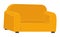 Sofa yellow color isolated icon, comfortable furniture for relaxing, resting, sitting, soft couch