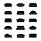 Sofas and couches furniture black vector icons