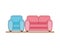 Sofas livingroom forniture isolated icons