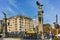 SOFIA, BULGARIA - NOVEMBER 7, 2017: Sunset view of Eagle Bridge over Perlovska river, Sofia