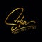 Sofia name logo design. Handwritten golden signature logo vector templates