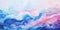 soft abstract futuristic waves of watercolor paint with a smooth transition of colors, blue-pink shades, background, design