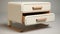 Soft Armrest 2 Drawer Nightstand With Modern Cream Style