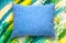 Soft blank blue pillow