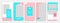 Soft blue peach abstract minimal Instagram layout banner template bundle