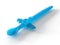 Soft blue silicone spoon with aircraft for child