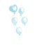 Soft blue watercolor balloons Party illustrations