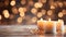 Soft bokeh glows in a romantic candlelight