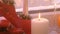 Soft burning christmas candle makes feeling of calm and relax