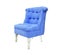 Soft chair from blue suede isolated over white