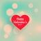 soft defocused background with cute red heart