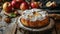 Soft and delectable sponge cake or chiffon cake with fresh apples