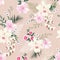 Soft and delicate orchid floral garden flower tropical mood ,seamless pattern in vector design for fashion,fabric,wallpaper, and