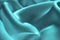 Soft drape from satin fabric turquoise color