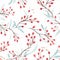 Soft And Dreamy Red Berry Branch Seamless Pattern