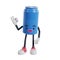 soft drink cans character showing Okay gesture finger