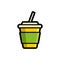 Soft drink colored with contour fast food vector icon