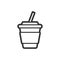 Soft drink contour fast food vector icon