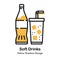 Soft Drinks Lineal Color Illustration