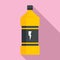 Soft energy drink bottle icon, flat style