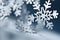 Soft Falling Snowflakes - Close-Up Illustration of Paper Craft Snowflakes Falling - Magical Christmas Winter Background. created