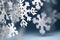 Soft Falling Snowflakes - Close-Up Illustration of Paper Craft Snowflakes Falling - Magical Christmas Winter Background. created