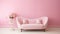 Soft And Feminine Settee Against Pastel Pink Wall
