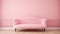 Soft And Feminine Settee Against Pastel Pink Wall