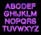 Soft flexible tube neon 3D gradient Alphabet in trendy 2019 color Proton Purple