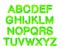 Soft flexible tube neon 3D gradient Alphabet in trendy 2019 color UFO Green