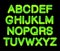 Soft flexible tube neon 3D gradient Alphabet in trendy 2019 color UFO Green