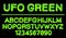 Soft flexible tube neon 3D gradient Alphabet in trendy 2019 color UFO Green