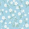 Soft Floral Breeze: Tiny Flower Pattern on Baby Blue Backdrop