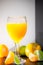 Soft Focus,Close-up shot, squeezed orange juice with lemon juice separating the perfect flavor, citrus scent of lemon, squeezed or