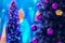 Soft focus decorative disco ball close-up. Decorated Christmas t