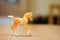Soft focus of a plastic toy horse against blurry background