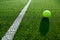 Soft focus of tennis ball on tennis grass court good for backgro